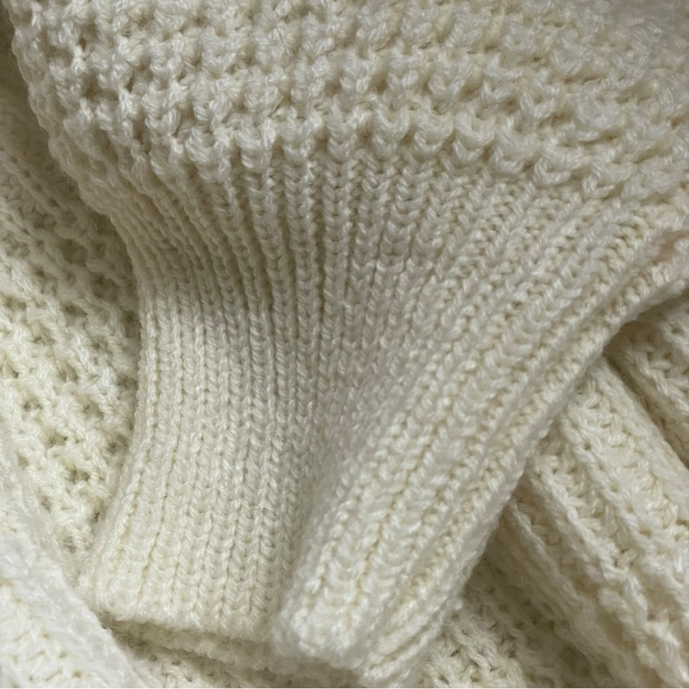 NWT Ivory Knit Sweater By American Weekend Women’s Sz XL Loose Fit / Neutral - Picture 2 of 6